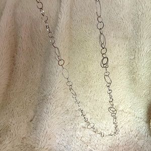 Long Silver Necklace. 35”